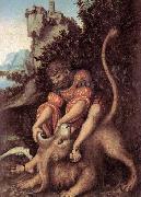 CRANACH, Lucas the Elder Samson's Fight with the Lion oil painting
